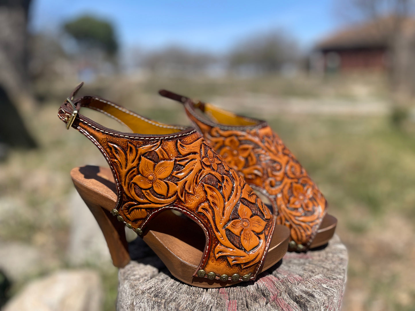 Handtooled, Handmade Leather Heels