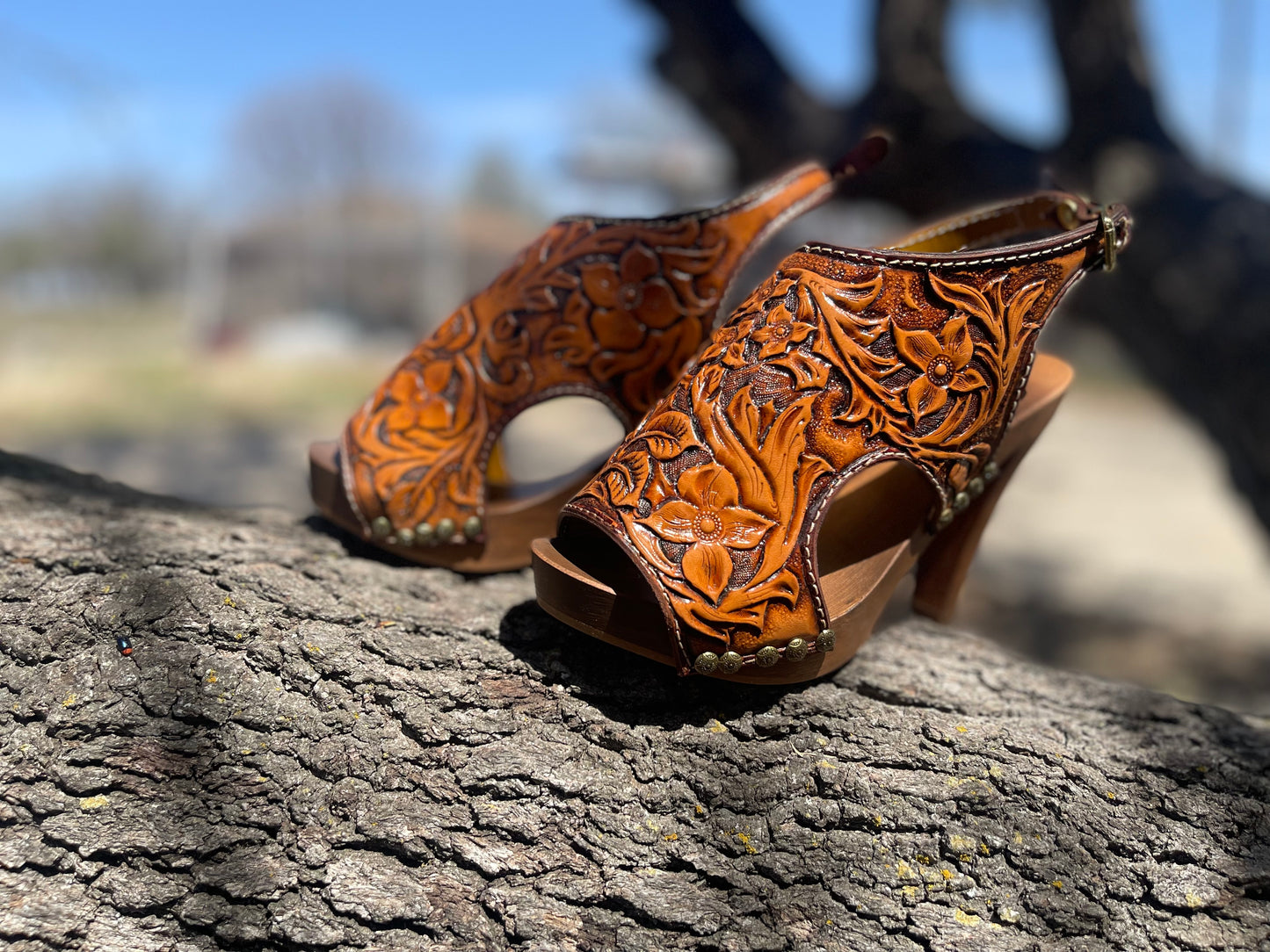 Handtooled, Handmade Leather Heels