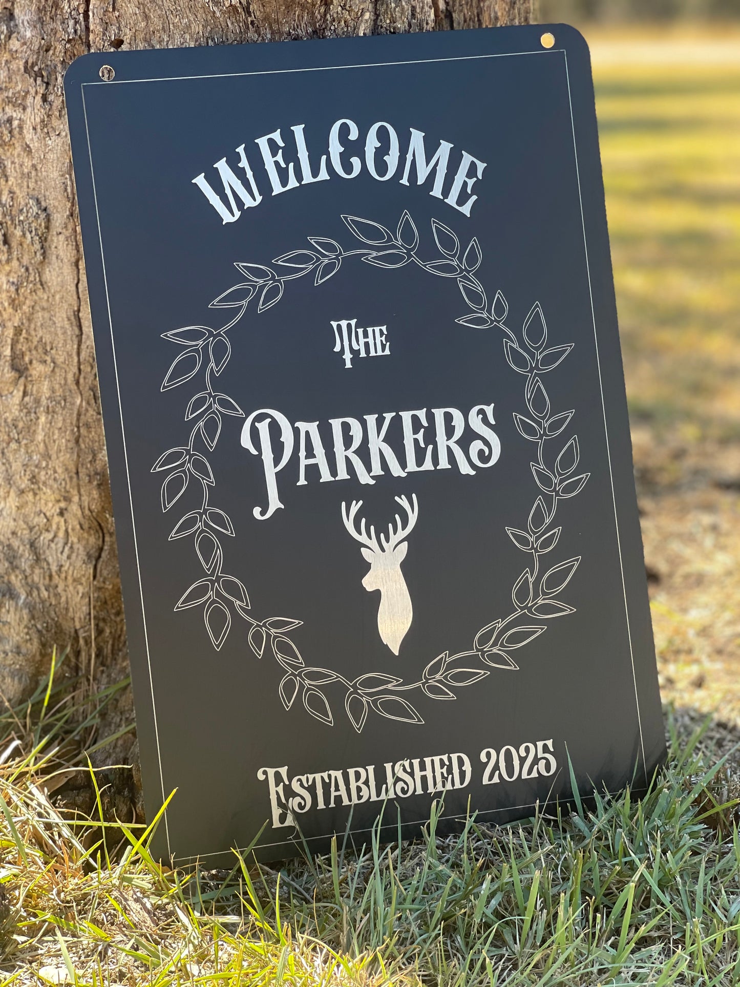 Custom engraved metal garden flag