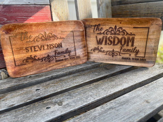 Custom Acacia Wood Cutting or Charcuterie Board