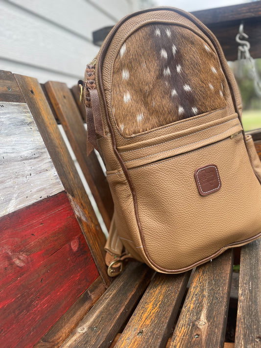 Leather Backpack with Axis